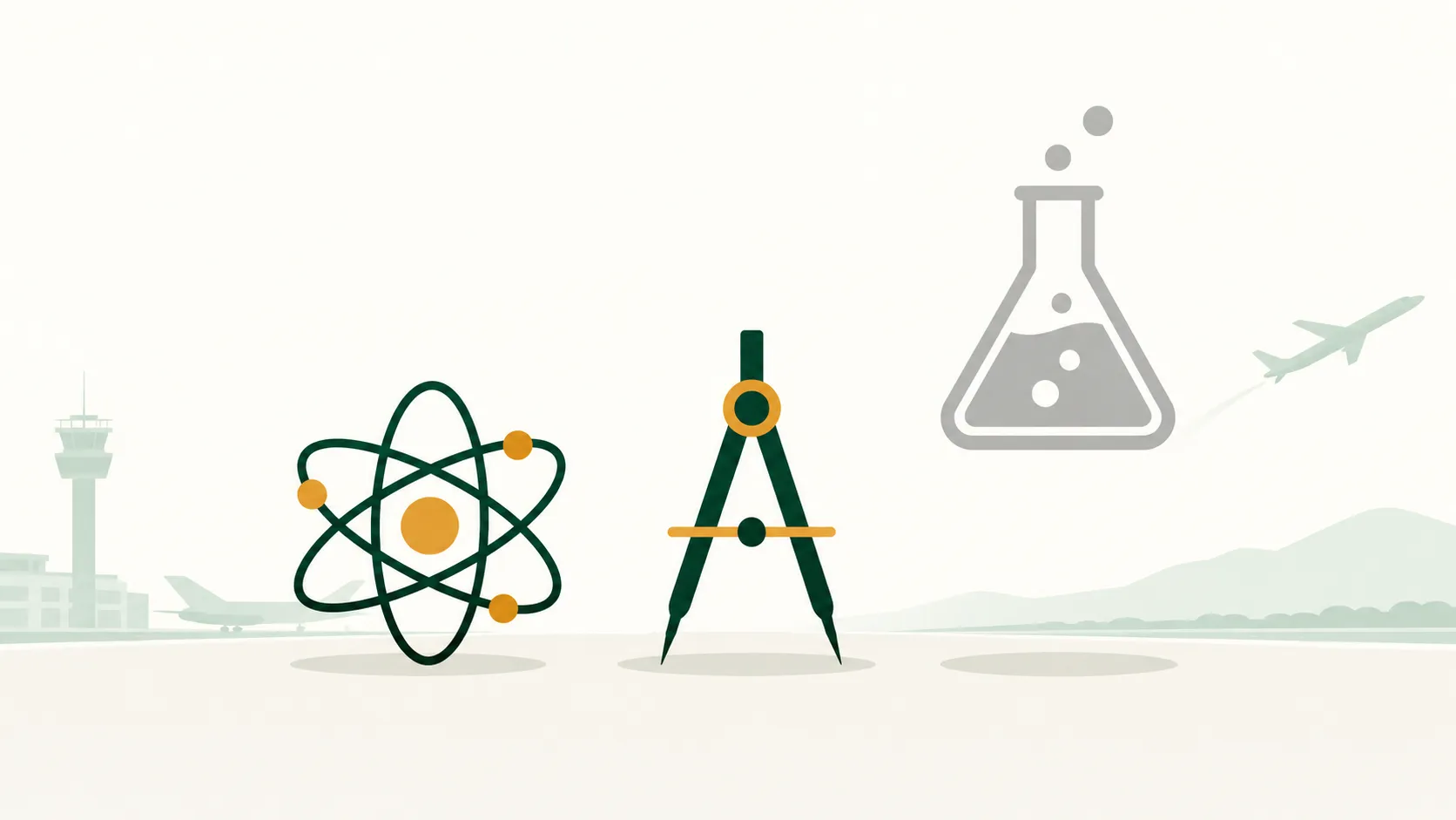 Three subject icons with one lifted away from the other two.