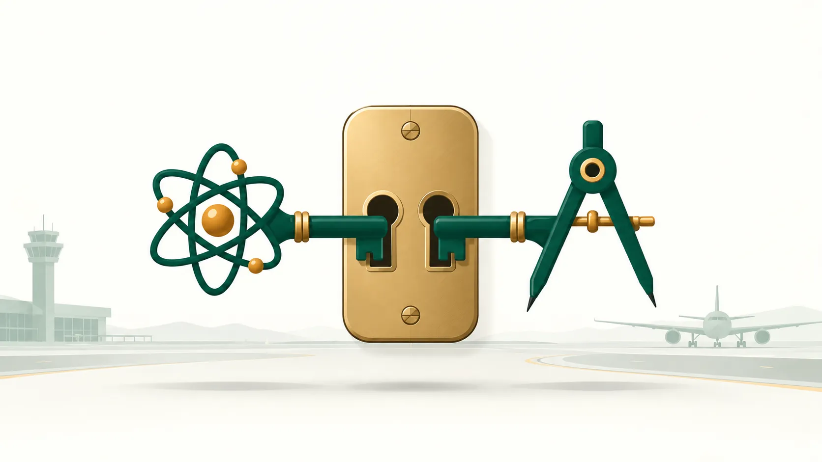 Two keys of different shapes fitting one lock.