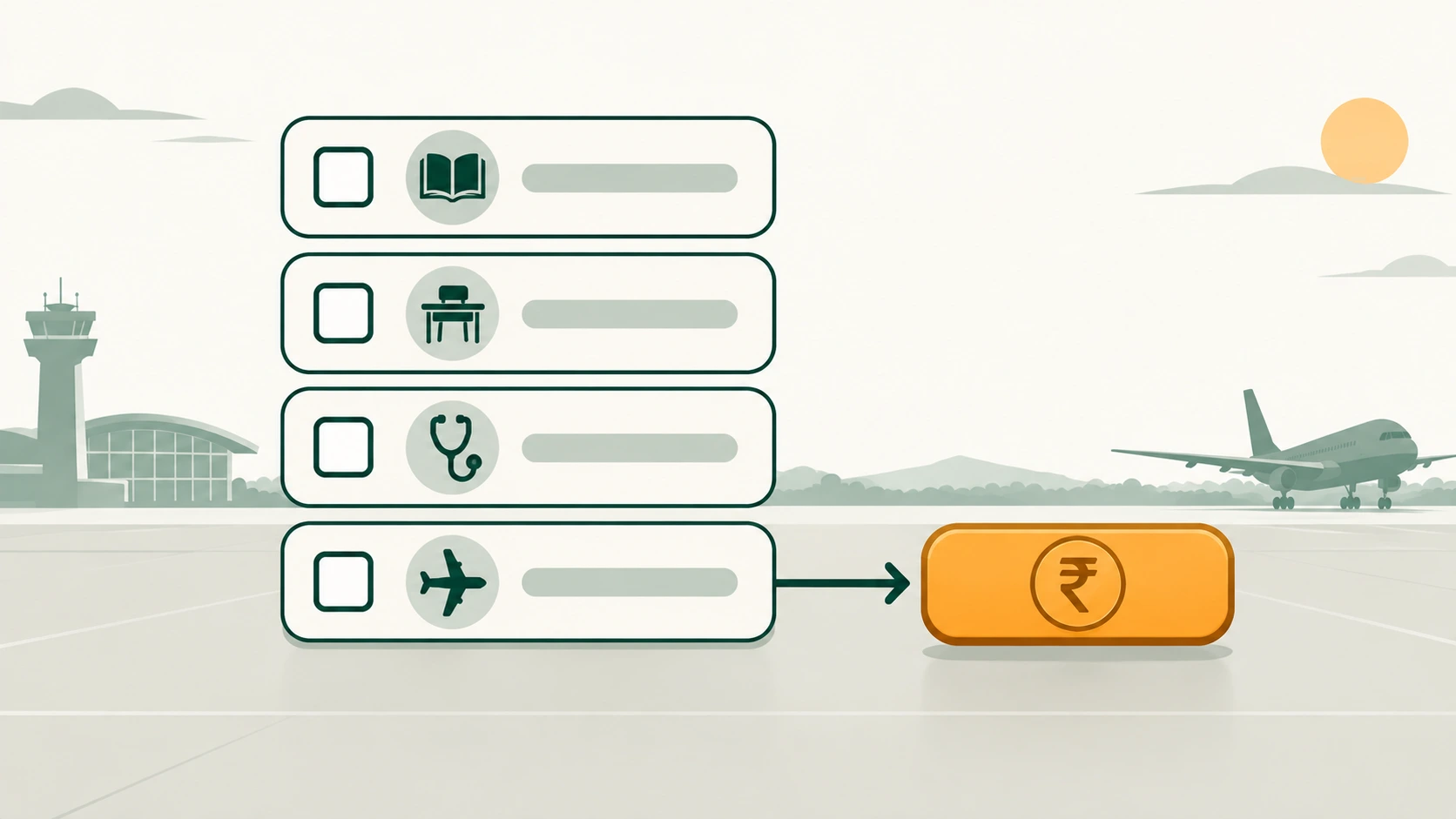 A short pre-payment checklist beside a payment button.