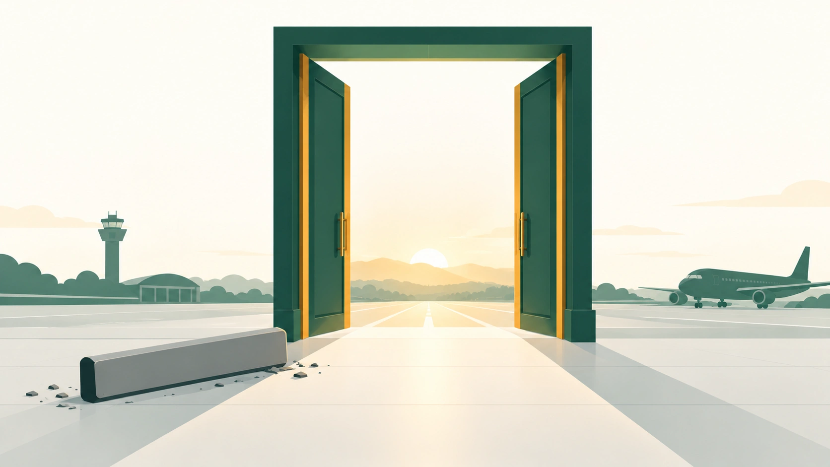 An open doorway with no bar across it.