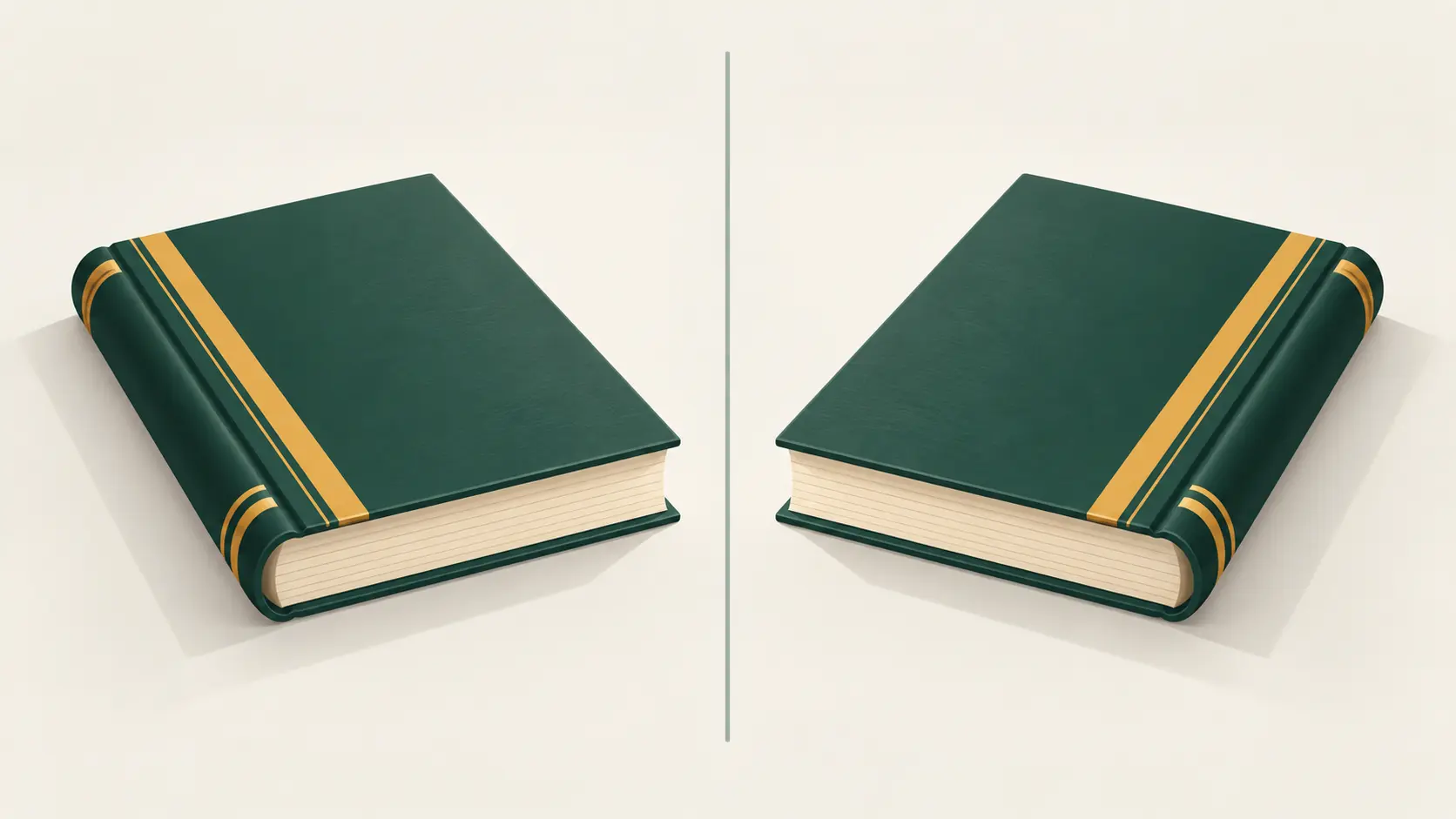Two identical rulebooks, one on each side of a mirror line.